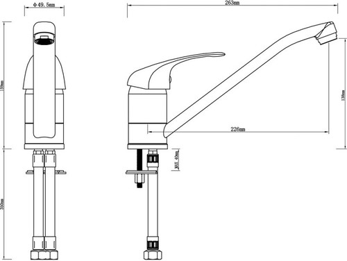 Cooke&Lewis Kitchen Top Lever Tap Huka, chrome