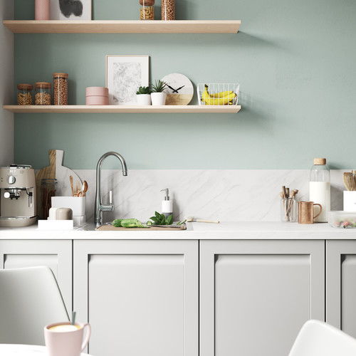 GoodHome Laminated Kitchen Worktop Kala 62 x 3,8 x 300 cm, white marble