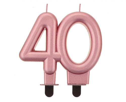 Birthday Candle 40, rose gold