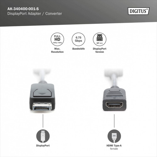 DP1.1a Cable 0.15m DP/HDMI A M/F