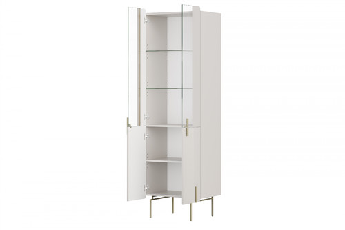 Display Cabinet Malmi 60 cm, cashmere, crema bianca, gold legs