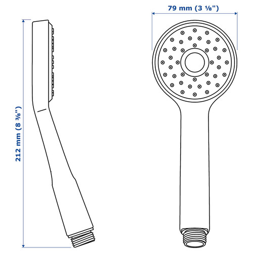 VALLAMOSSE Single-spray handshower, chrome-plated