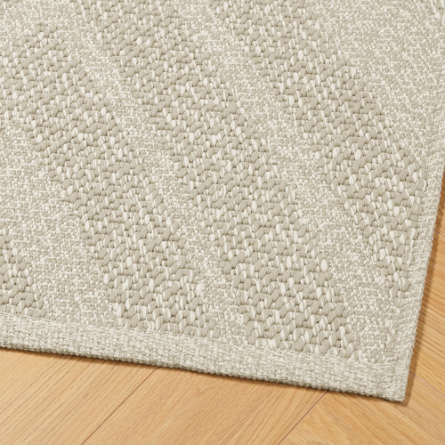 FULLMAKT Rug flatwoven, in/outdoor, beige/mélange, 60x90 cm