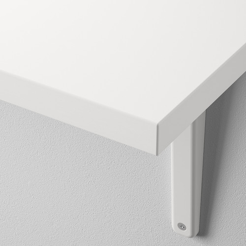 BERGSHULT / TOMTHULT Shelf with bracket, white, 120x30 cm