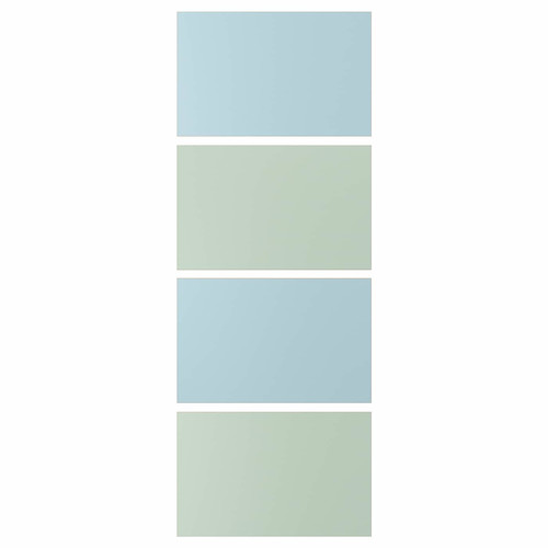 MEHAMN 4 panels for sliding door frame, light blue/light green, 75x201 cm