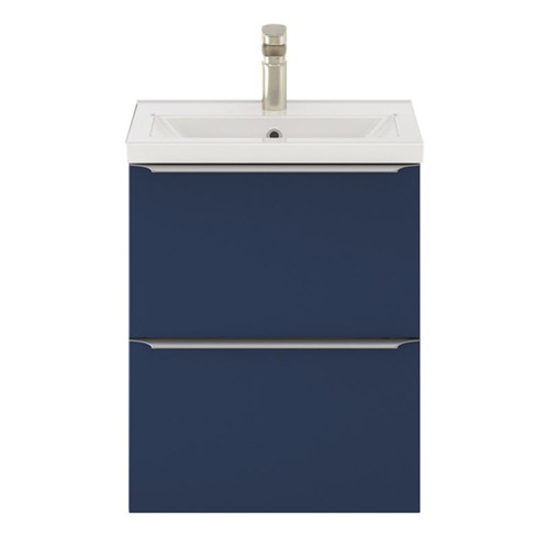 Goodhome Wall-mounted Basin Cabinet Imandra Slim 50cm, matt dark blue