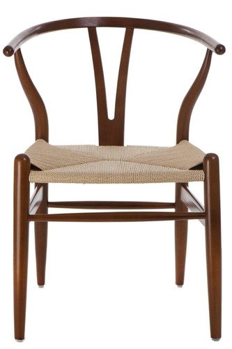 Dining Chair Wicker Natural, dark brown