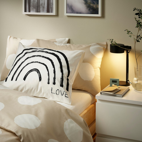 TAPETMAL Pillowcase, white/rainbow, 50x60 cm