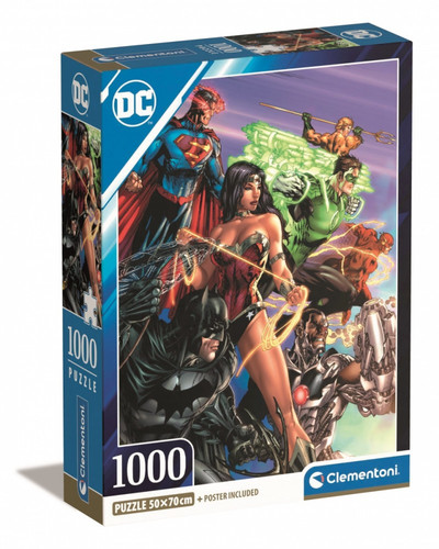 Clementoni Jigsaw Puzzle Compact DC Comics Justice League 1000pcs 10+