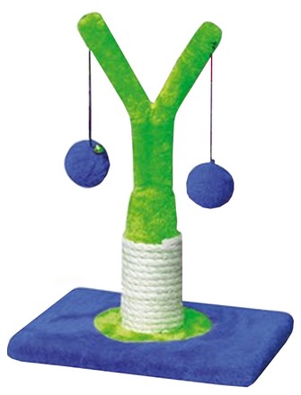 Scratching Post Mini Tree 18x18x32cm, blue-green