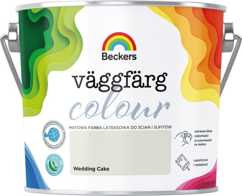 Beckers Matt Latex Paint Vaggfarg Colour 2.5l wedding cake