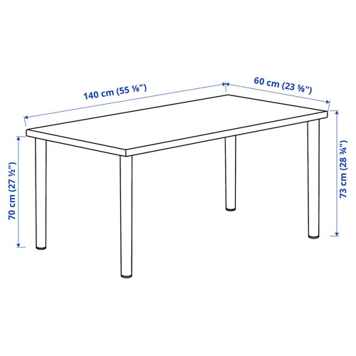 LAGKAPTEN / ADILS Desk, white anthracite/black, 140x60 cm