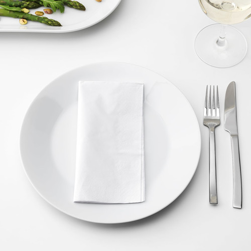 FANTASTISK Paper napkins, white, 40x40 cm, 100 pack