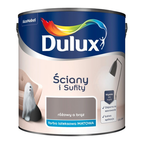 Dulux Walls & Ceilings Matt Latex Paint 2.5l pink yet brown