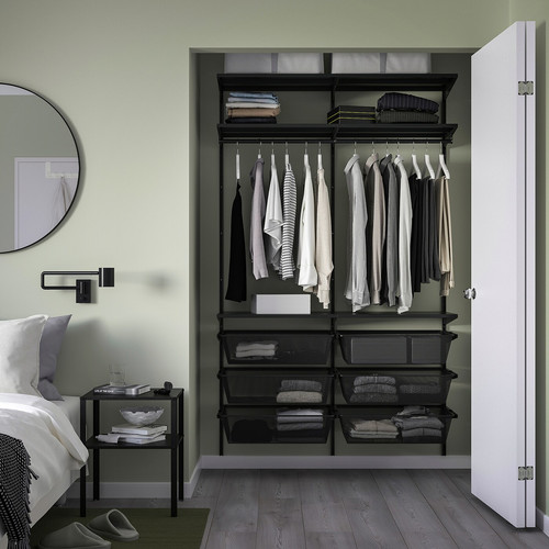 BOAXEL Wardrobe combination, anthracite, 125x40x201 cm