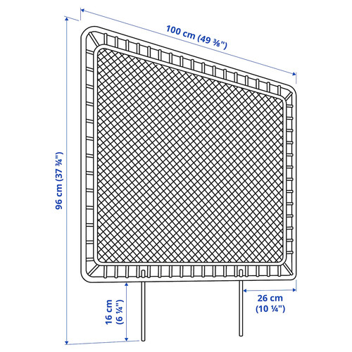 VEVELSTAD Bed frame with 2 headboards, white/Tolkning rattan, 140x200 cm