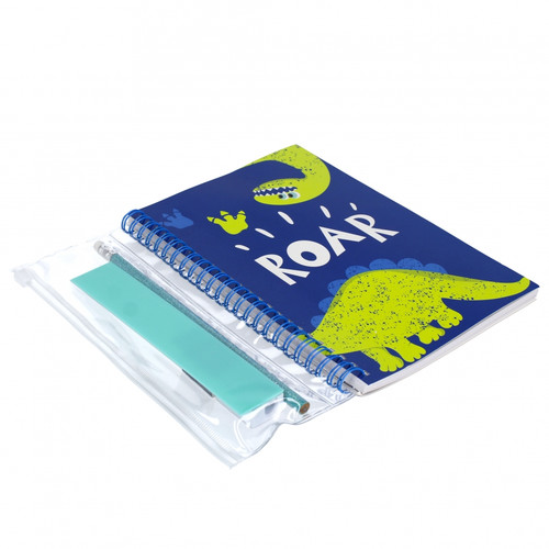 School Set Roar - Notepad, Ruler, Pencil, Eraser, Sharpener