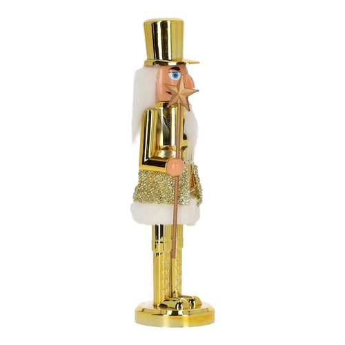 Nutcracker Christmas Decoration 28cm, hat, gold