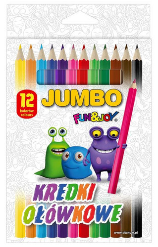 Fun & Joy Coloured Pencils Jumbo 12pcs