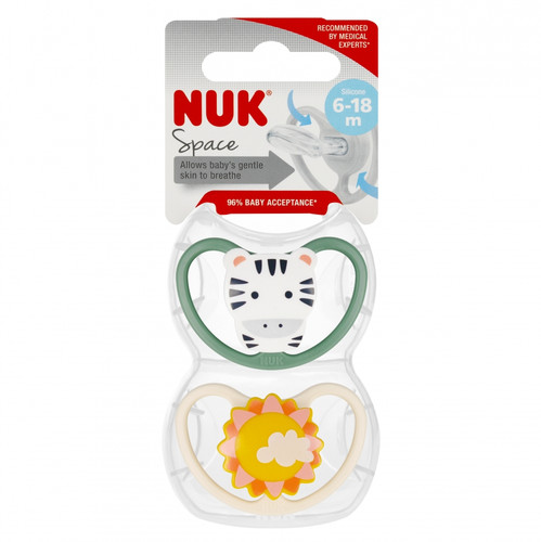 NUK Space Soother Pacifier 6-18m 2pcs, dark blue/green