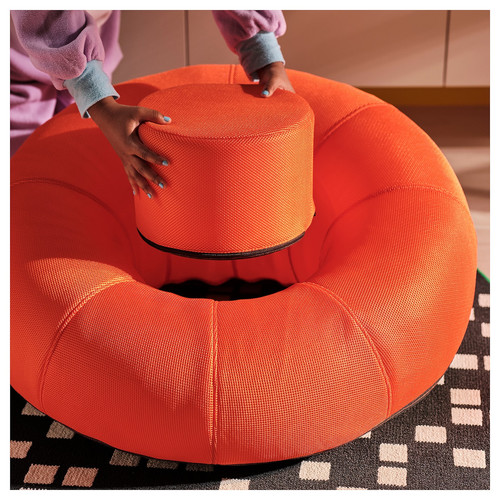 BRÄNNBOLL Inflatable gaming lounge chair, bright orange