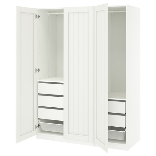 PAX / GULLABERG Wardrobe combination, white/white, 150x60x201 cm