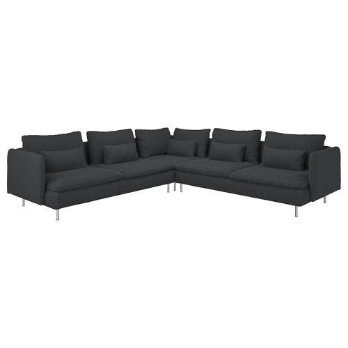 SÖDERHAMN Corner sofa, 6-seat, Fridtuna dark grey