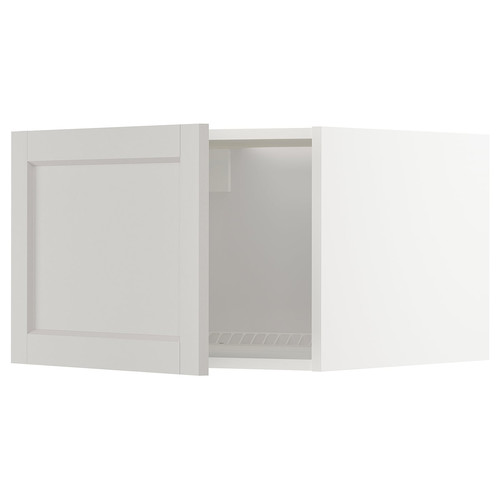 METOD Top cabinet for fridge/freezer, white/Lerhyttan light grey, 60x40 cm