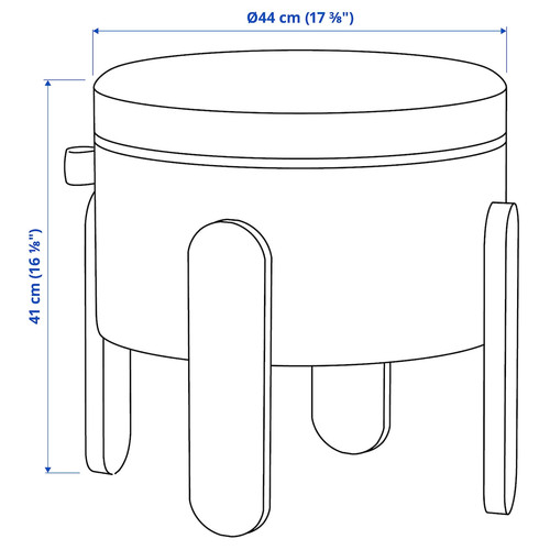 FÖRLUNDA Pouffe, with storage/Vissle beige