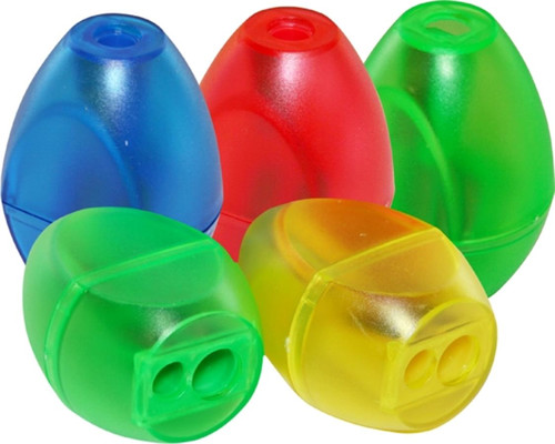 Plastic Sharpener 2 Blades 1pc, assorted colours