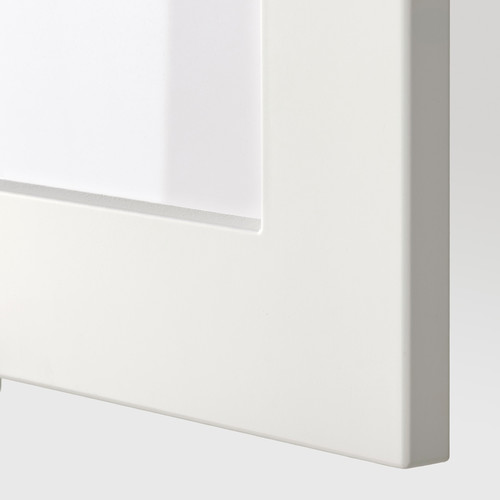 METOD Wall cabinet w shelves/2 glass drs, white/Stensund white, 80x60 cm