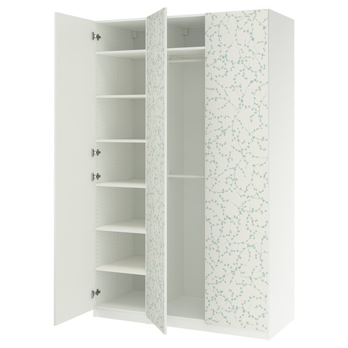 PAX / LINNABERG Wardrobe combination, white/patterned, 150x58x236 cm