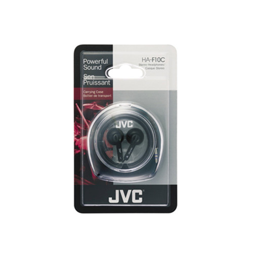 JVC Entry Class In-ear Headphones with Carrying Case HA-F10C-EN, black