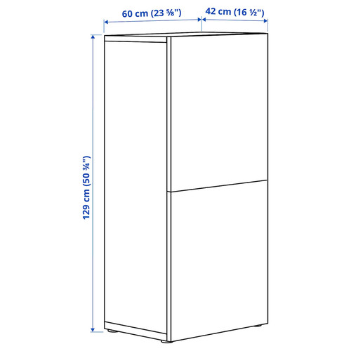 BESTÅ Shelf unit with doors, black-brown/Lappviken black-brown, 60x42x129 cm