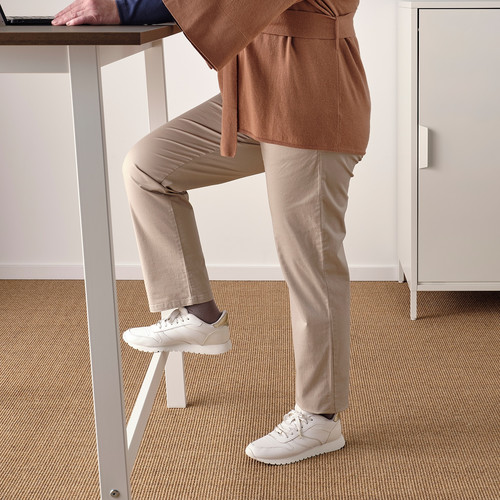 MITTZON Conference table, walnut veneer/white, 140x68x105 cm