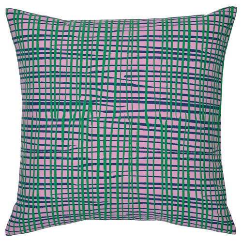 HAMNKRASSING Cushion cover, pink/blue green, 50x50 cm