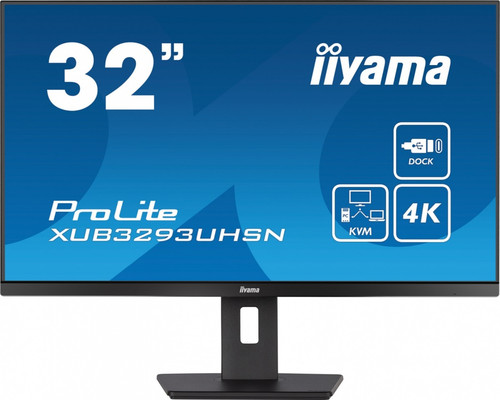 IIyama 31.5" Monitor ProLite XUB3293UHSN IPS 4K USB-C DOCK KVM SLIM 2x3W RJ45