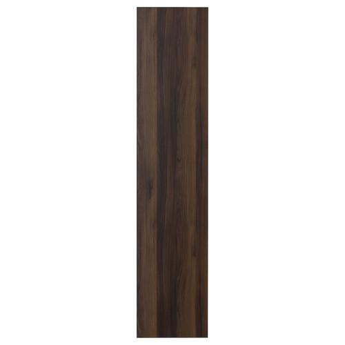 STORKLINTA Door with hinges, dark brown/oak effect, 50x229 cm