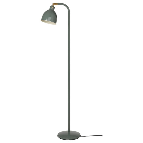 RÖDFLIK Floor/reading lamp, grey-green