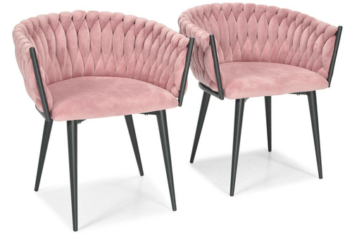 Glamour Braided Chair ROSA, powder pink