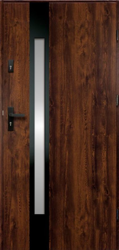 External Door O.K. Doors Temida Black P55 90, right, dark walnut