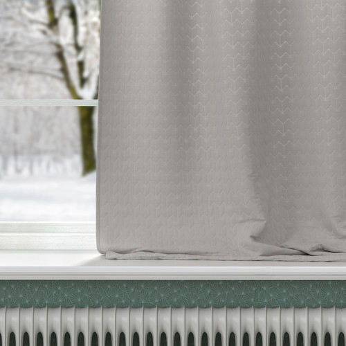 RYSSBRÄKEN Room darkening curtain, 1 piece, light grey, 140x300 cm