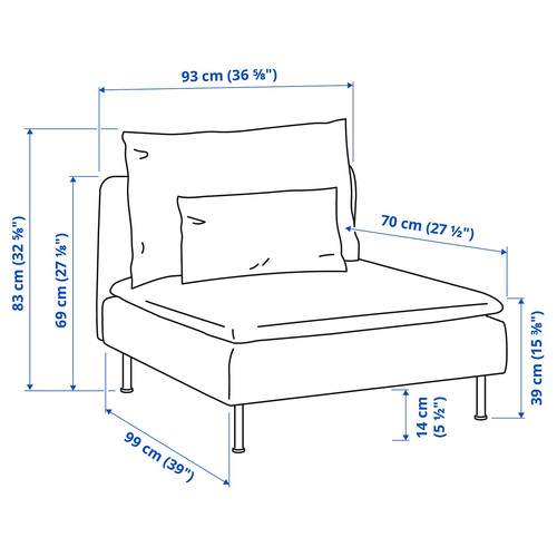 SÖDERHAMN 1-seat section, Tonerud grey