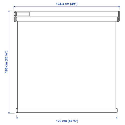 FYRTUR Block-out roller blind w hub kit, white, 120x195 cm