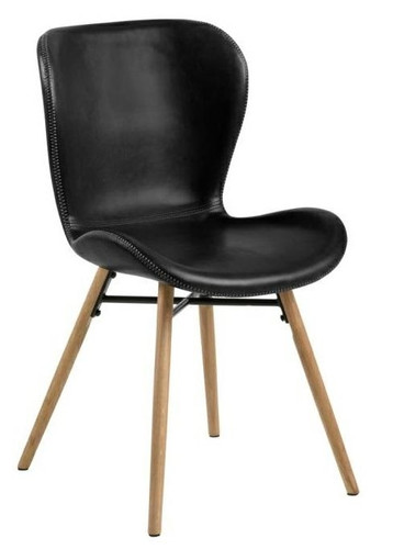 Chair Batilda Retro, faux leather, black