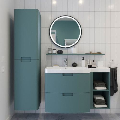 GoodHome Wash-Basin Cabinet Himalia 105 cm, left, green