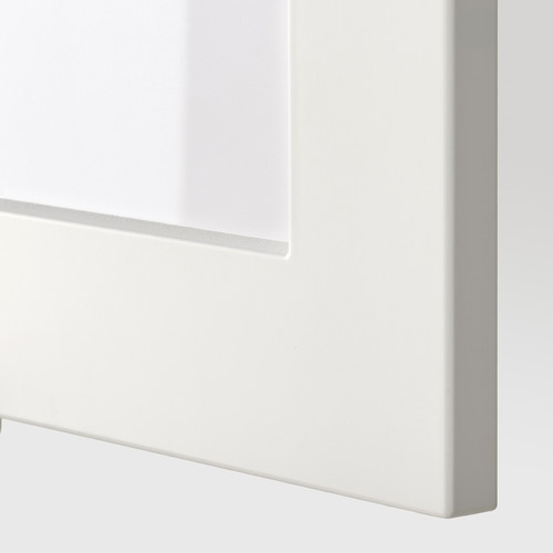 METOD Wall cabinet w shelves/2 glass drs, white/Stensund white, 60x80 cm