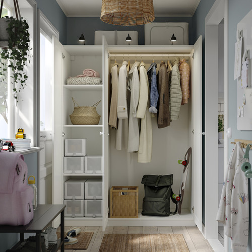 PAX / GULLABERG Wardrobe combination, white/white, 150x60x201 cm