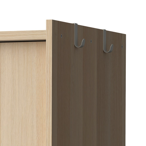 BRUKSVARA Wardrobe with sliding doors, oak, 80x191 cm