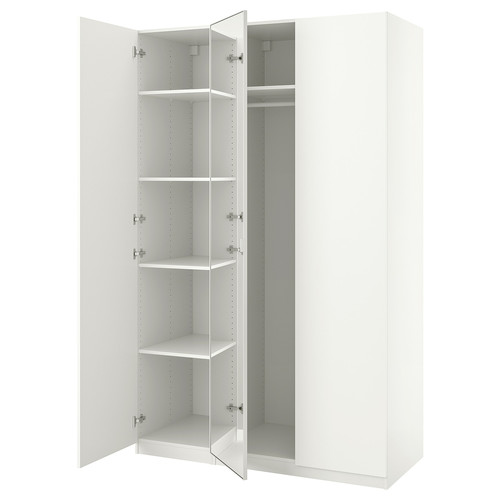 PAX / FORSAND/ÅHEIM Wardrobe combination, white/mirror glass, 150x60x236 cm